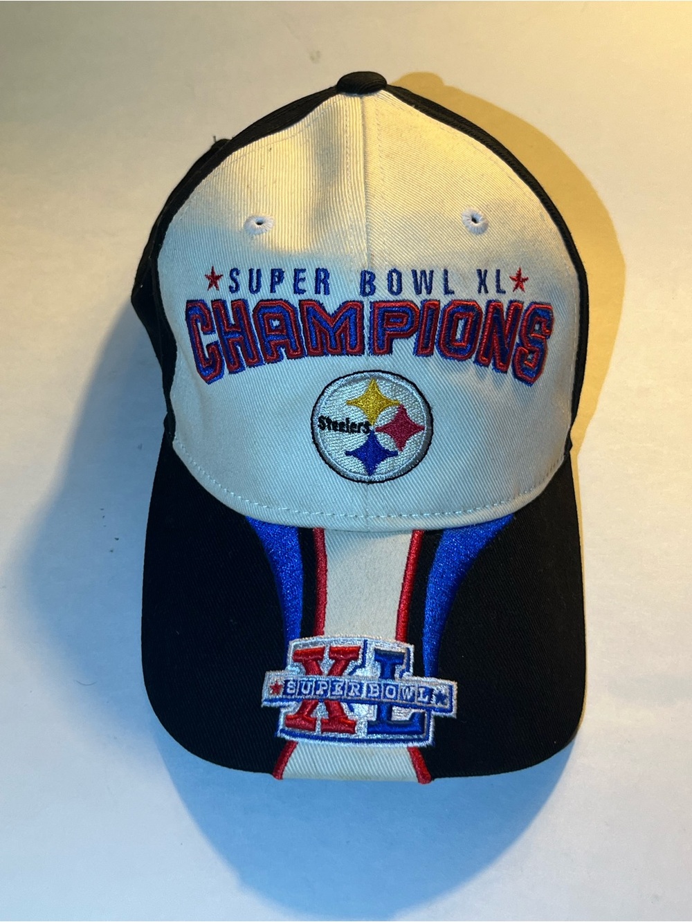 NFL Pittsburgh Steelers Super Bowl XL Champions One Size Cap Hat Black/White